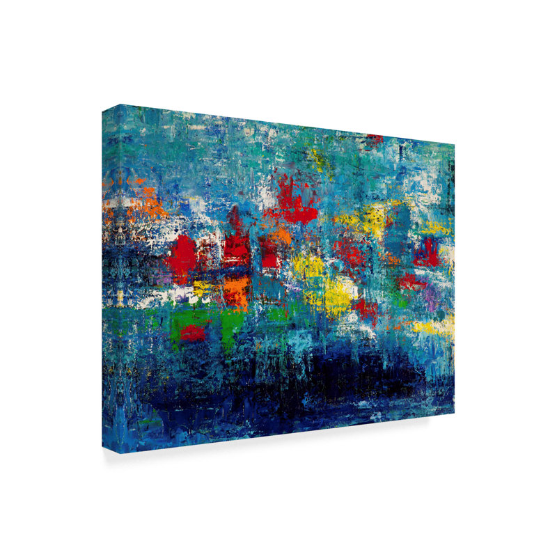 Trademark Art Water Garden Acrylic Painting Print On Wrapped Canvas Wayfair