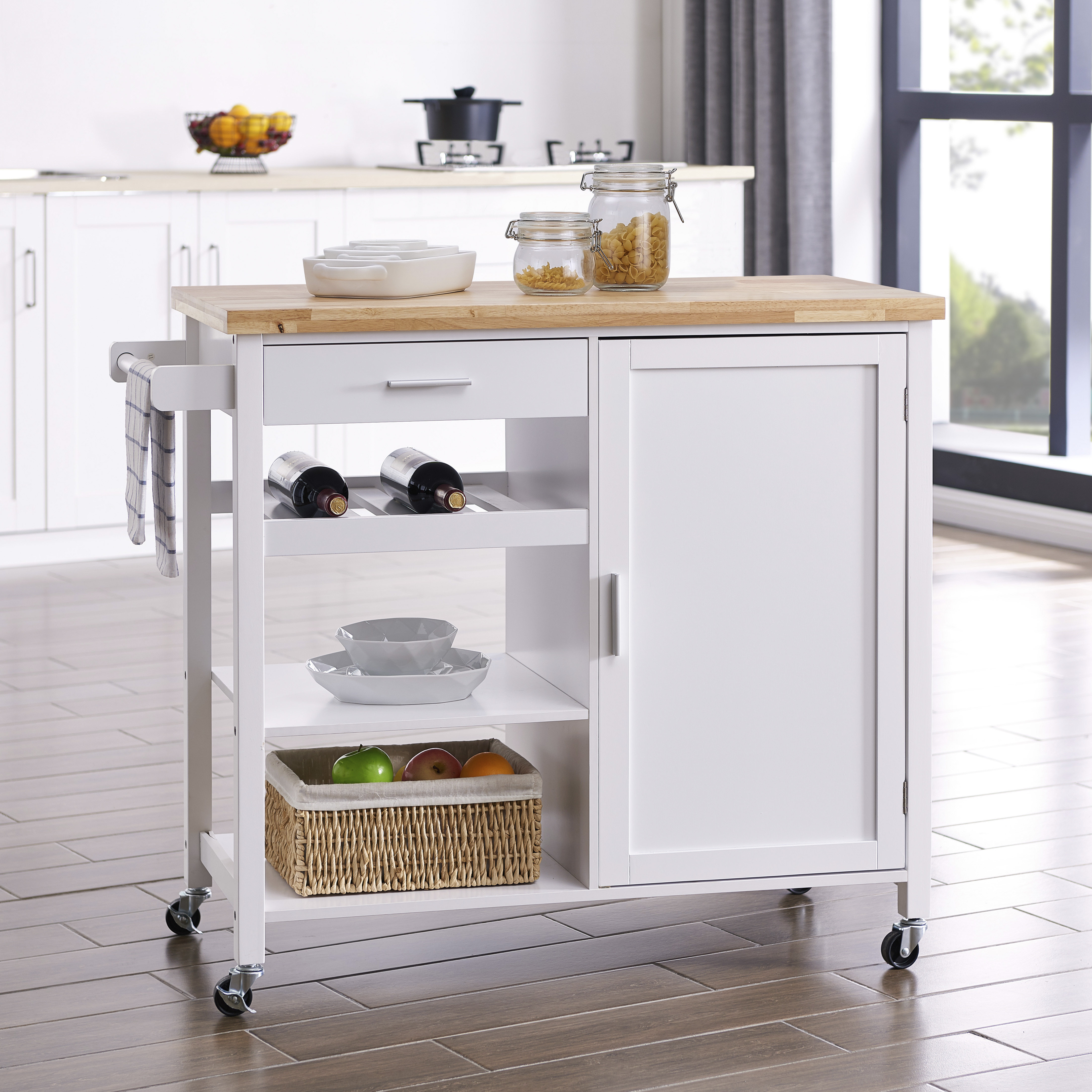 Laude Run Domenique Kitchen Cart Reviews Wayfair Laude Run Domenique Kitchen Cart