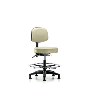 Monserrat Medium Bench Height Adjustable Lab Stool With Back Nylon Base by Symple Stuff