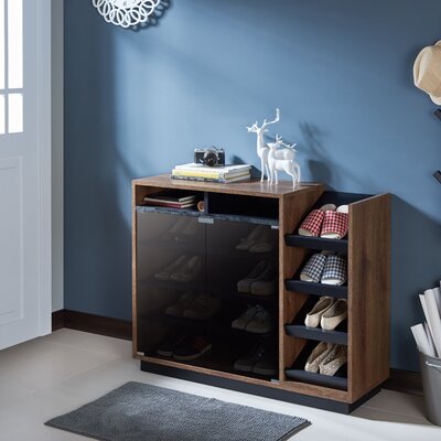 Contemporary 16 Pair Shoe Storage Cabinet Brayden Studio
