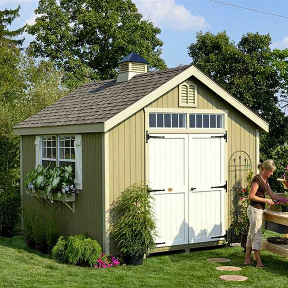 Little Cottage Company Colonial Williamsburg 12 Ft W X 16 Ft D Solid And Manufactured Wood Storage Shed Wayfair