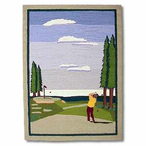 Golf Blue Area Rug