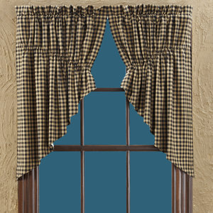 Addie Black Scalloped Prairie Swag (Set of 2)