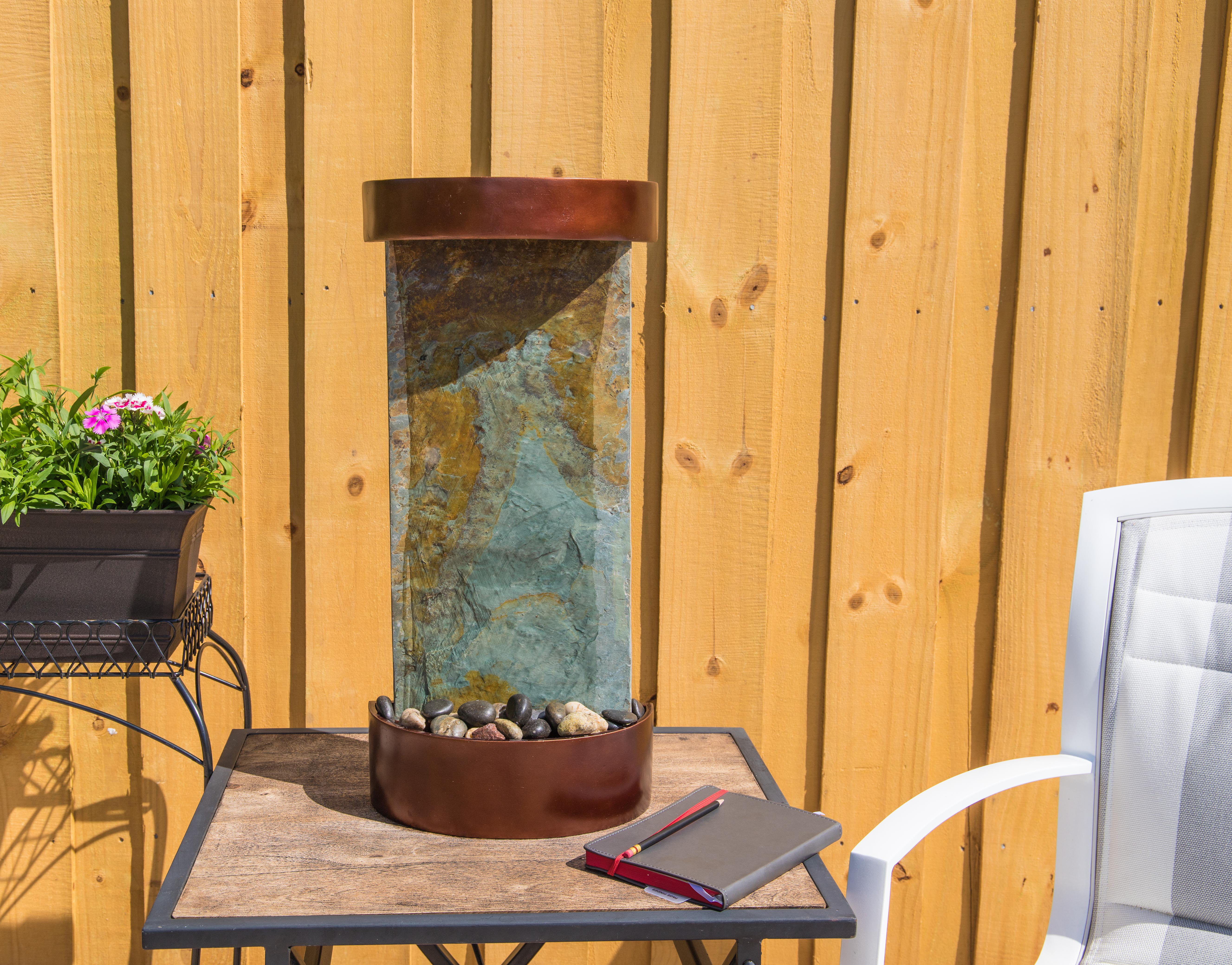 Gilroy Natural Stone Table Wall Fountain With Light