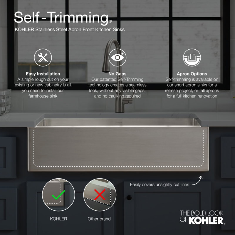 K 3943 Na Kohler Vault 35 5 Lx 21 25 W Farmhouse Kitchen Sink Reviews Wayfair