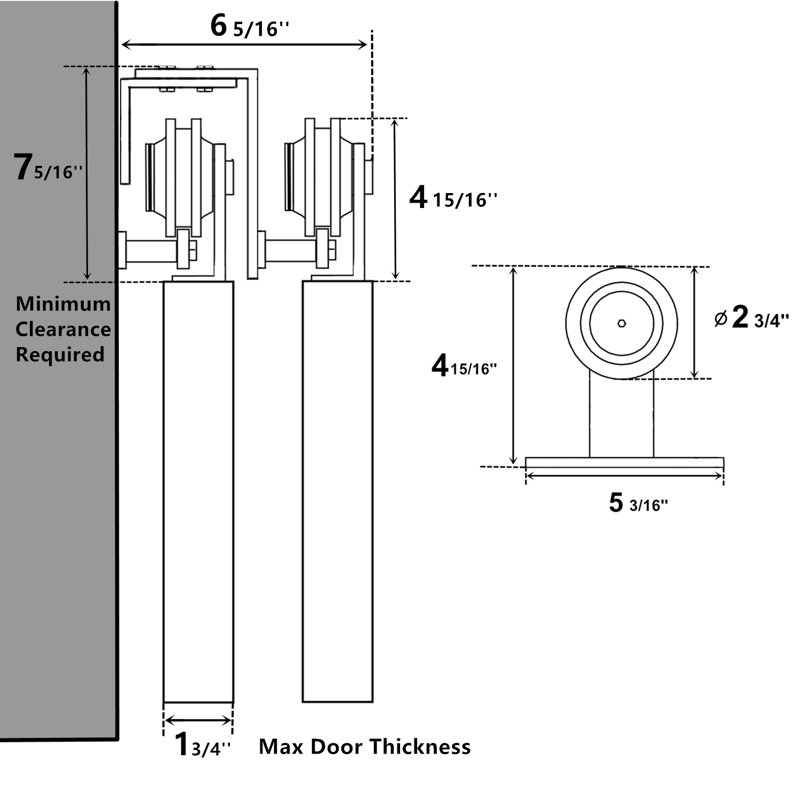 Vancleef T Shape U Bracket Bypass Track Barn Door Hardware Kit Reviews Wayfair