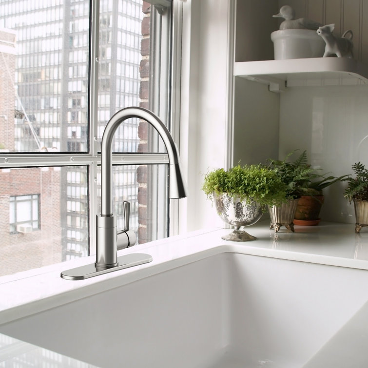 Baylor Pull Touch Down Single Handle Kitchen Faucet