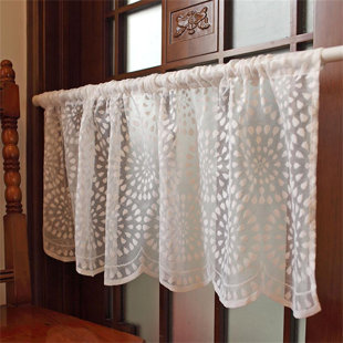 White Lace Window Curtain Drape Sheer Tulle Valances Balcony Divider Home Decor 