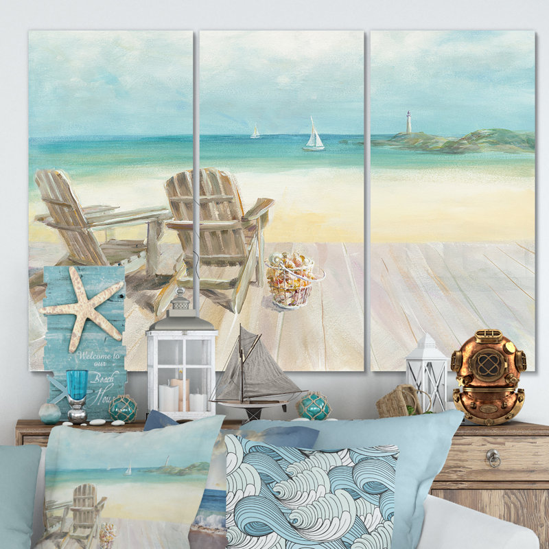 East Urban Home Seaside Morning No Window Painting Multi Piece