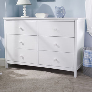 Simple 6 Drawer Double Dresser by Sorelle