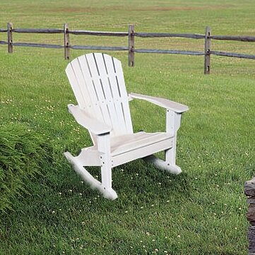 Plastic Rocking Adirondack Chair Seaside Casual Finish Harvest