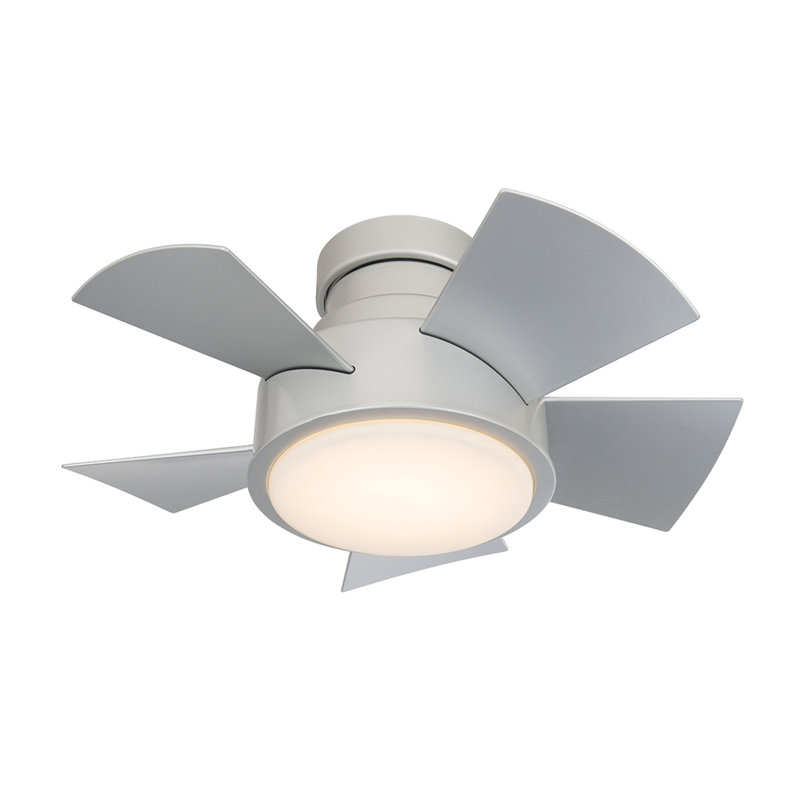Vox 5 Blade Outdoor Led Smart Flush Mount Ceiling Fan With Wall