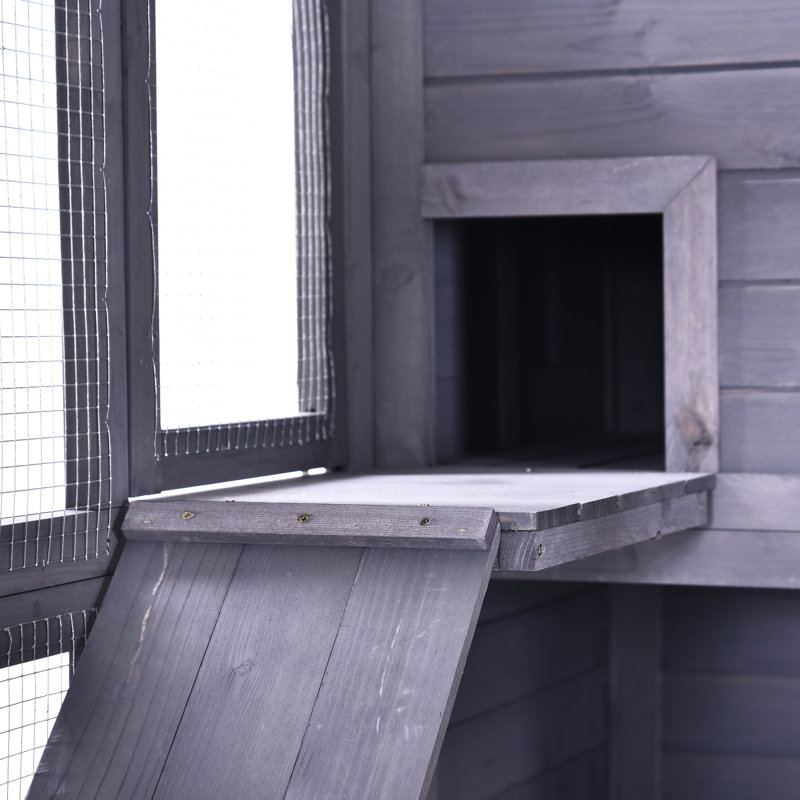 Pawhut Large Wooden Outdoor Cat House With Large Run For Play Catio For Lounging And A Condo Area For Sleeping Living Reviews Wayfair