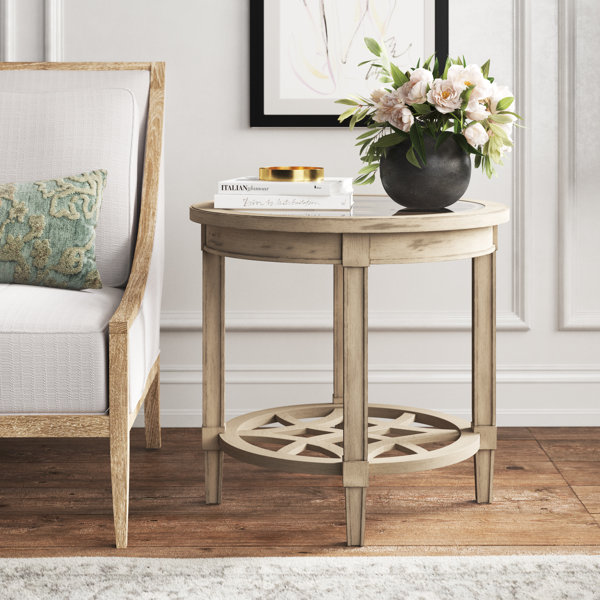 Kelly Clarkson Home Clemence Glass Top End Table with