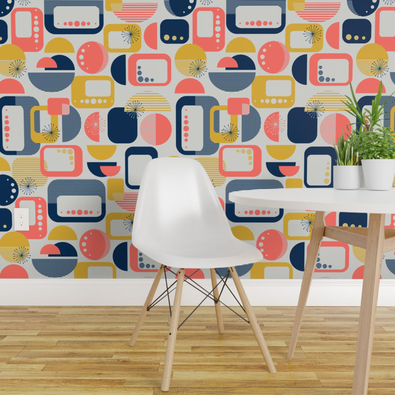 Brayden Studio Ginsberg Mid Century Peel And Stick Wallpaper Roll