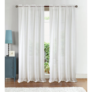 Textured White Curtains Wayfair Goss Textured Solid Sheer Rod Pocket Single Curtain Panel
