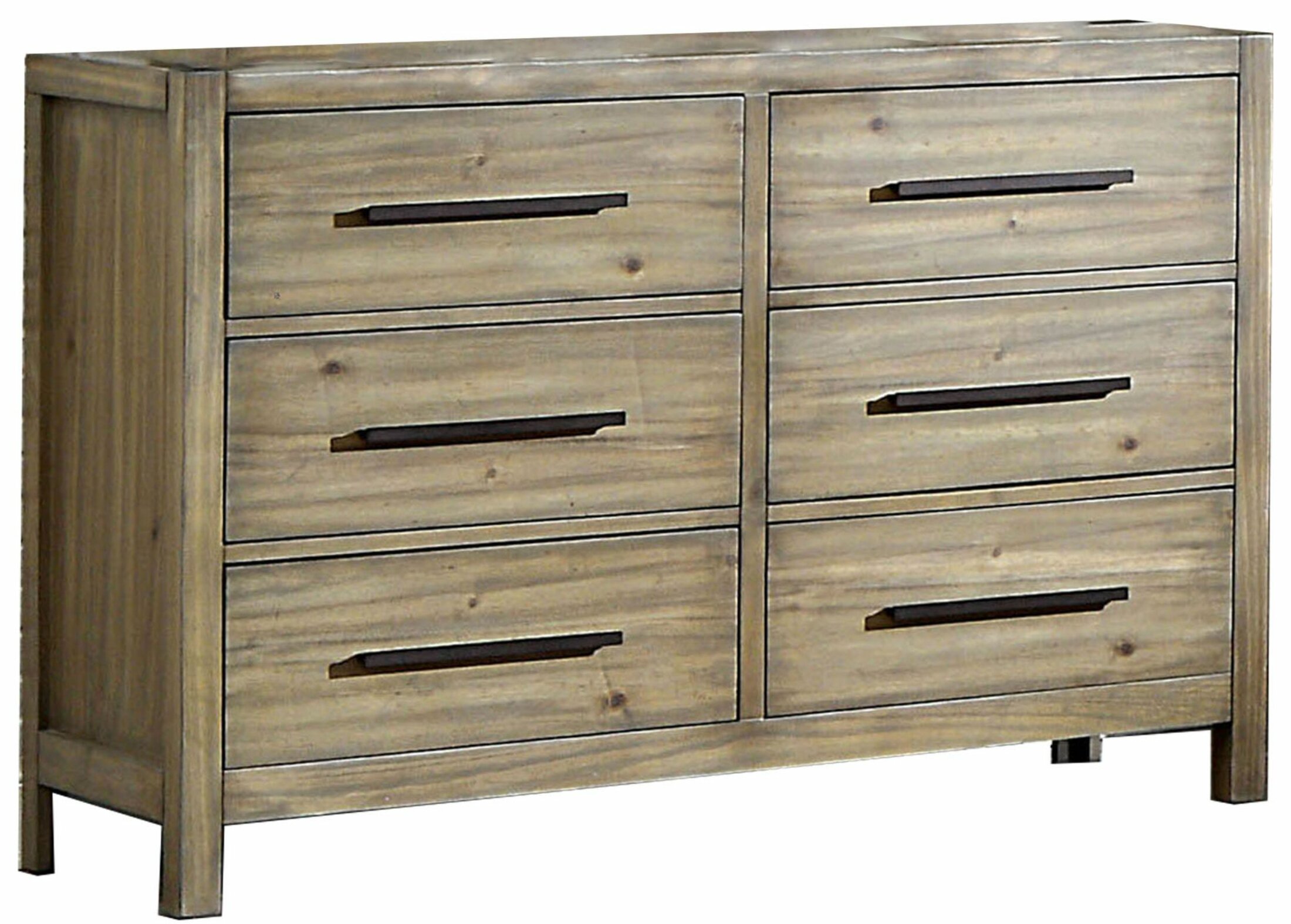 Millwood Pines Rona Wooden 6 Drawer Double Dresser Wayfair