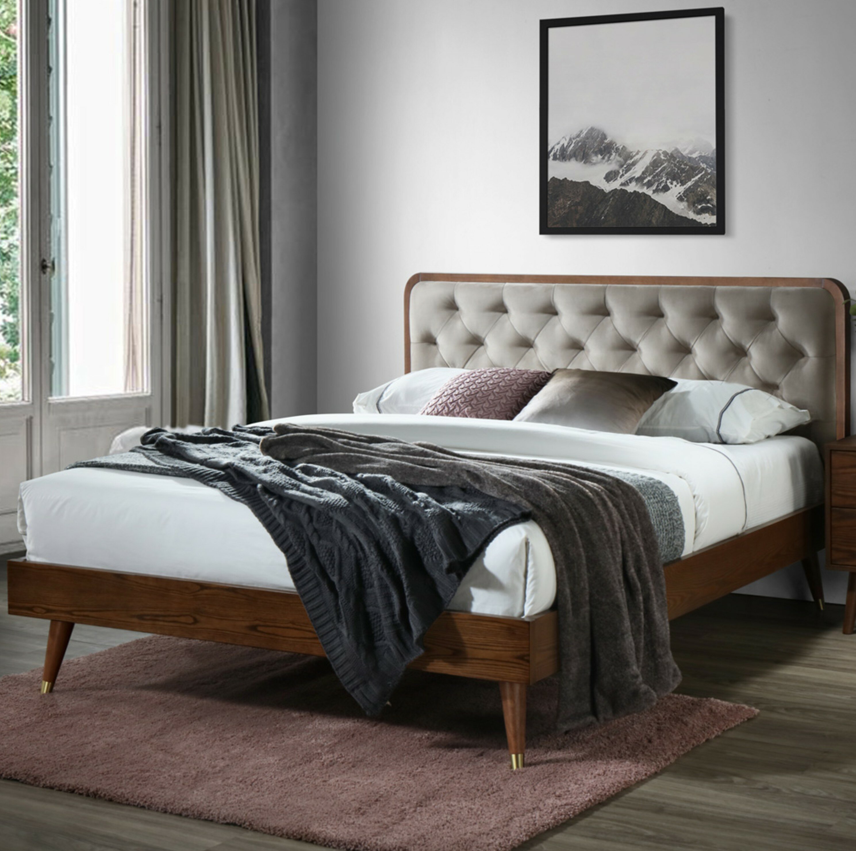 Mercury Row® Campion Queen Tufted Low Profile Platform Bed 