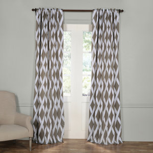 Dilekkaya Geometric Blackout Thermal Rod Pocket Single Curtain Panel