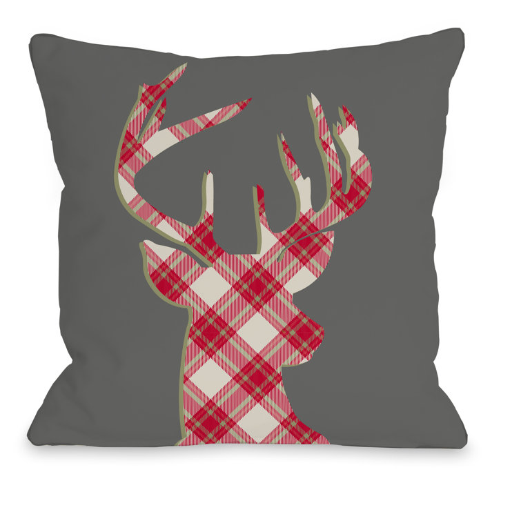 plaid deer pillow