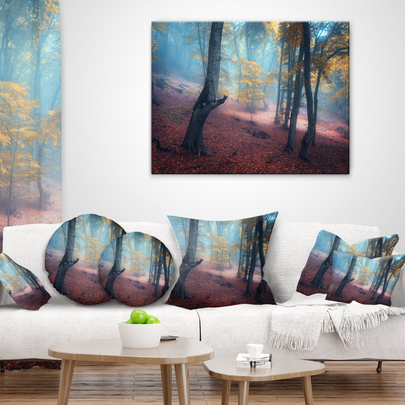 East Urban Home Landscape Mysterious Fairytale Wood Pillow Wayfair