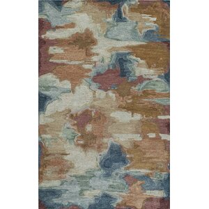 Vallone Hand-Tuftedu00a0Brown/Blue Area Rug