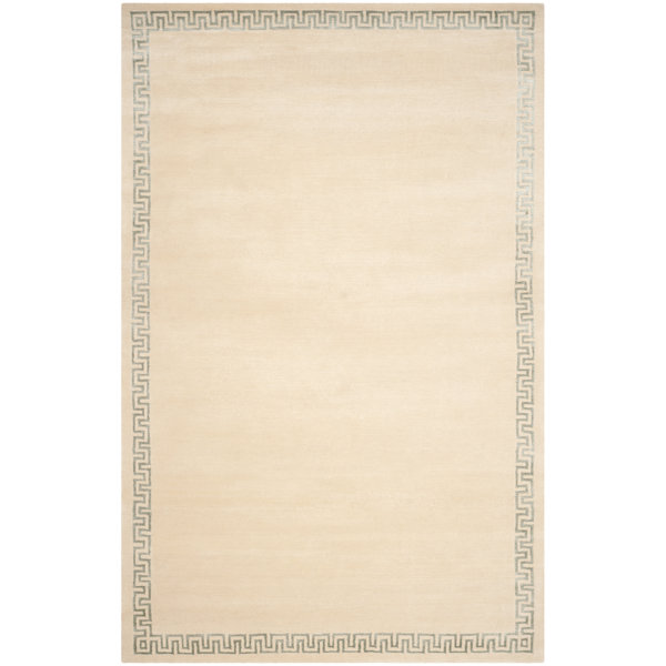 House Of Hampton Exmouth Hand Knotted Wool Silk Beige Area Rug Wayfair