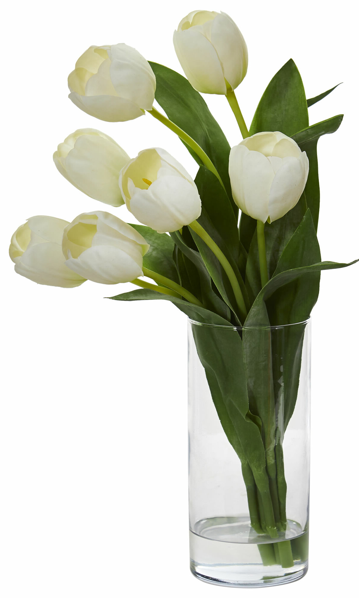 Charlton Home® Tulips Floral Arrangement in Vase & Reviews | Wayfair