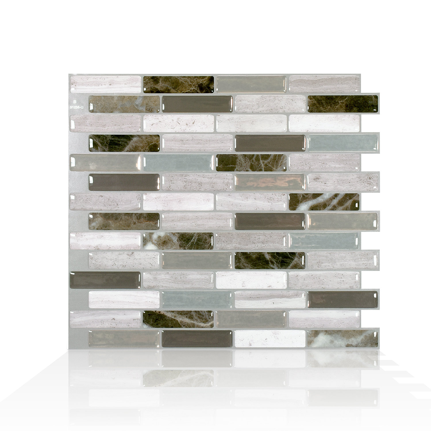 Pack of 4 Smart Tiles Peel and Stick Backsplash and Wall Tile Muretto Brina