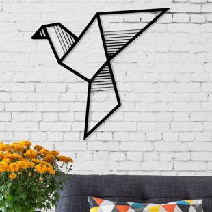Cotton Rich Linen Look Fabric Geometric Origami Crane Birds Upholstery