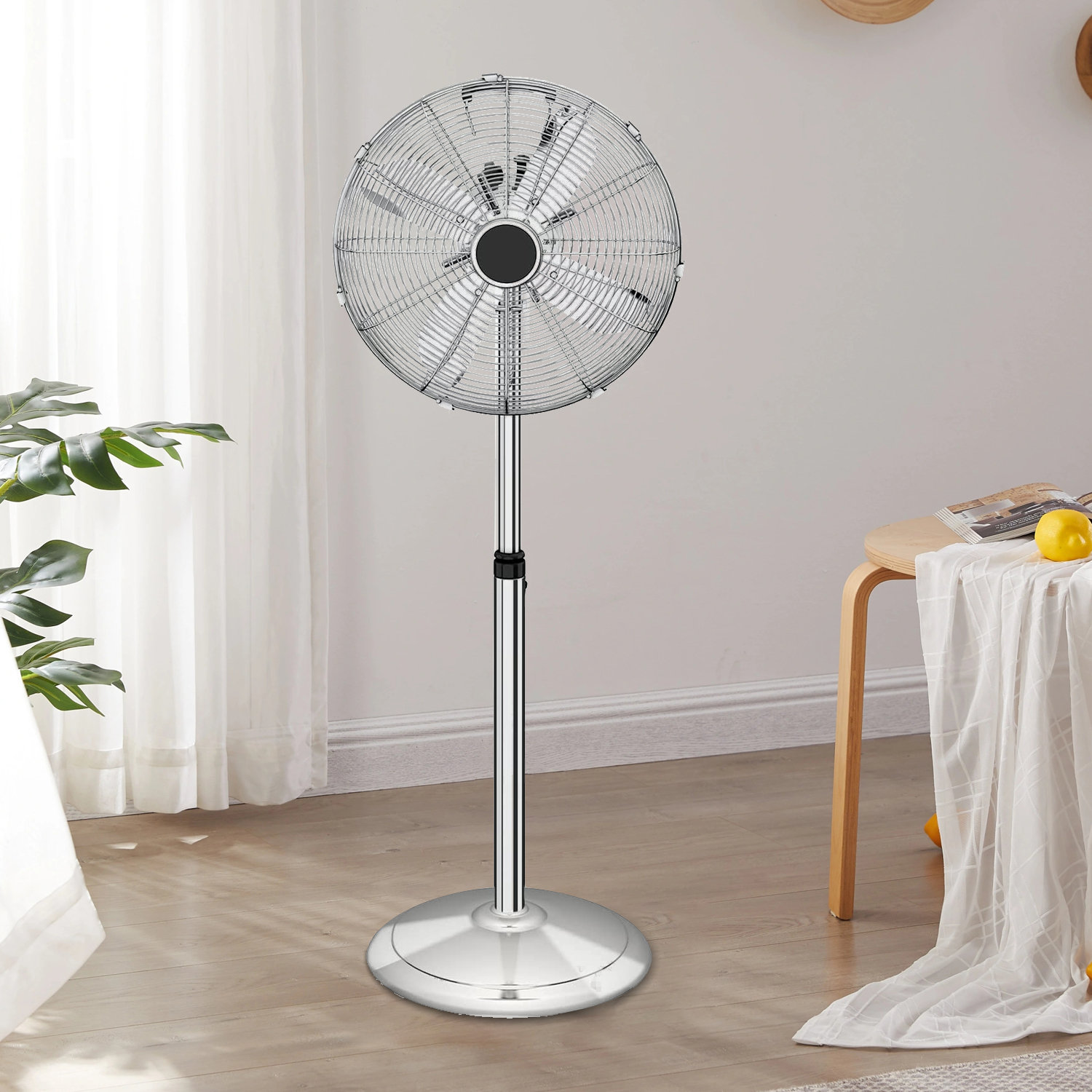 Topcraft AdjustableHeight 53 In. Heavy Duty Metal Stand Pedestal Fan