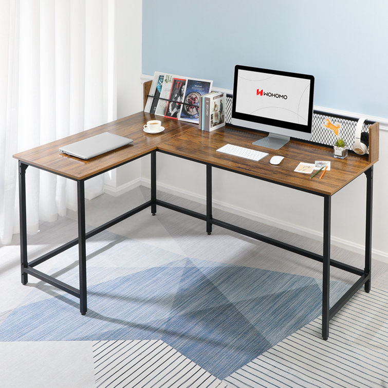 Home Office Wood Computer Workstation Storage Shelves Tangkula L Shaped Desk Corner Desk Space Saving Computer Desk with Spacious Wooden Surface
