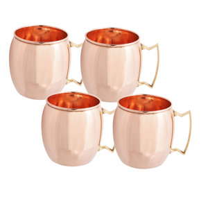 16 Oz. Solid Copper Moscow Mule Mug (Set of 4)