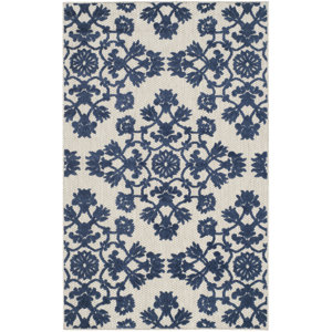Light Gray/Royal Blue Indoor/Outdoor Area Rug