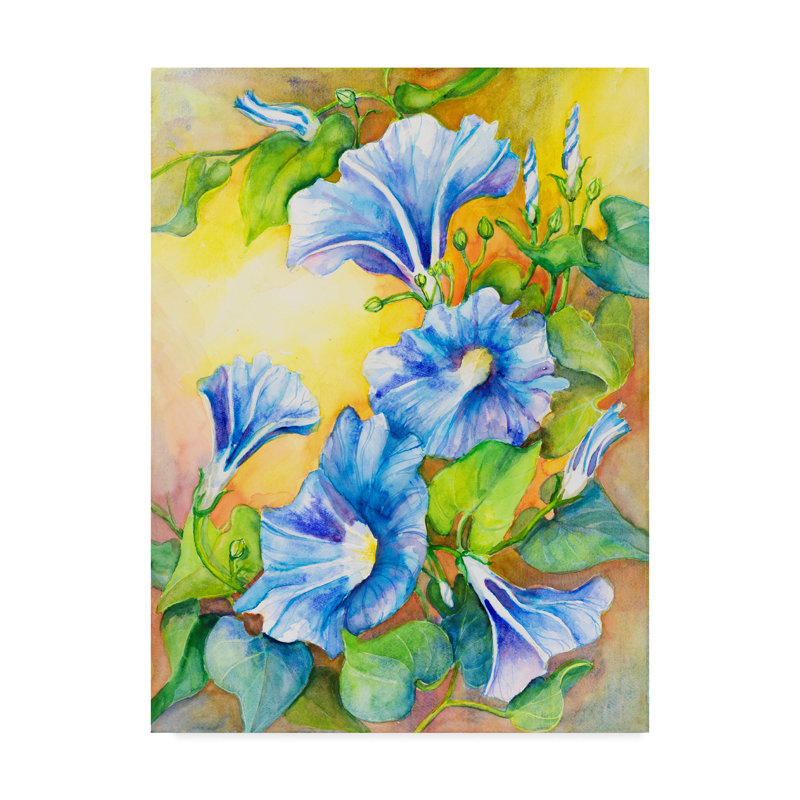 Trademark Art A Morning Glory Vine Acrylic Painting Print On