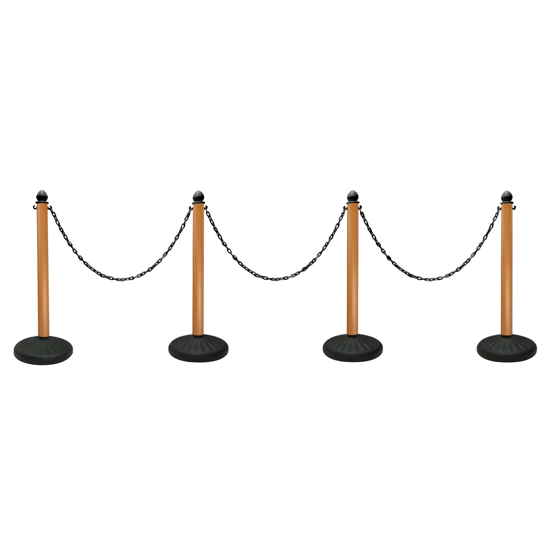 2.5 Inch Diameter Striped Plastic Stanchions - Pack Of 2 - Plastic