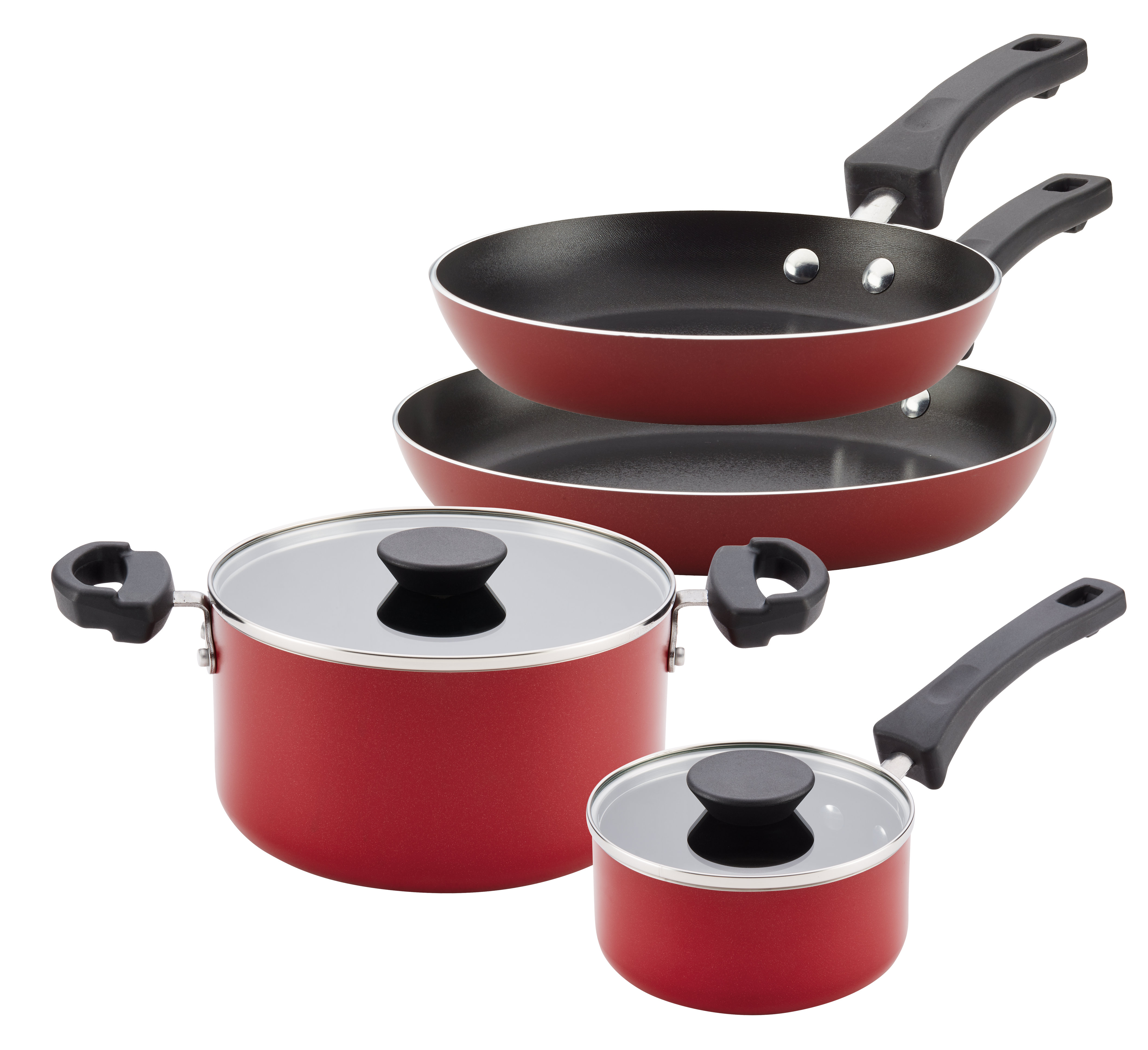 Farberware Neat Nest 6 Piece Space Saving Non Stick Cookware Set Wayfair