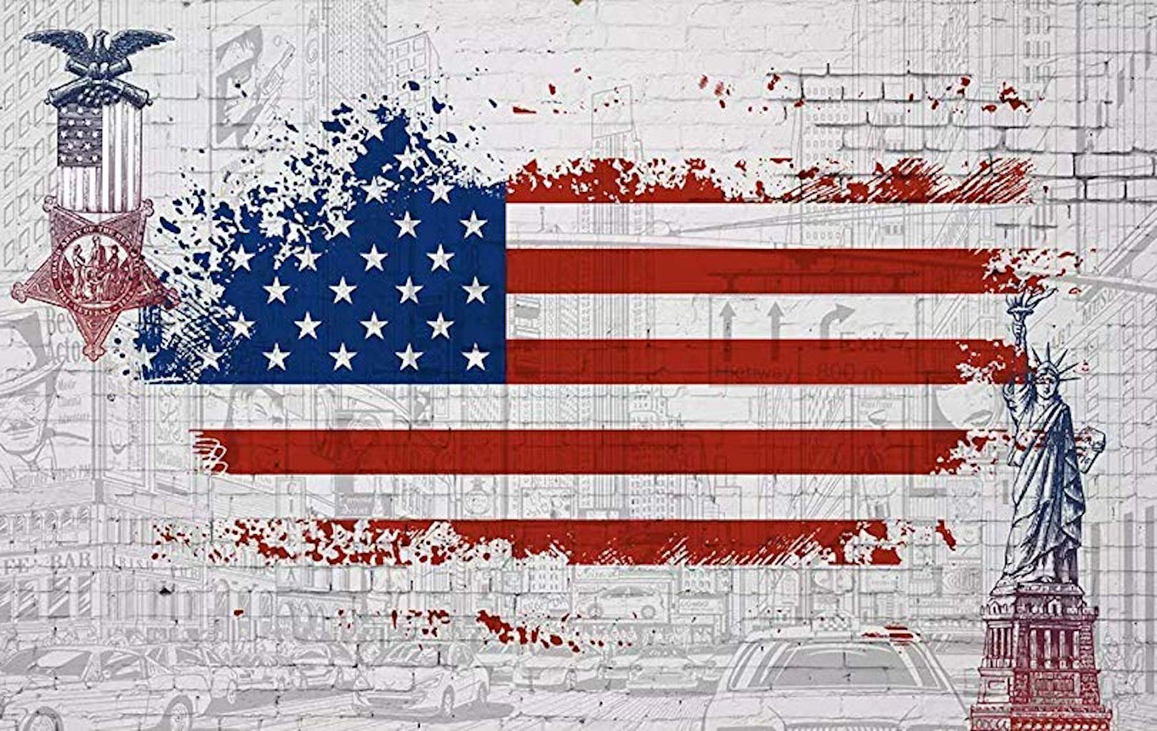 Ebern Designs Speight Usa Flag City Statue Of Liberty Textile Ebern Designs Speight Usa Flag City Statue Of Liberty Textile