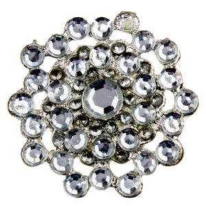 Crystal Brooch Cabinet Circle Novelty Knob (Set of 10)