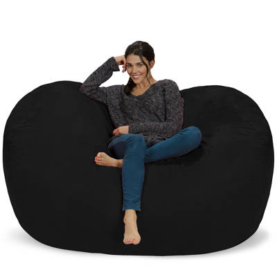 Laude Run Microsuede Bean Bag Sofa Reviews Wayfair Bean Bag Sofa
