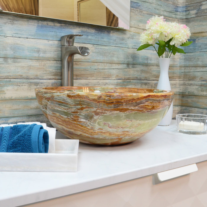 Onyx Marble Designs Onyx Stone Circular Vessel Bathroom Sink
