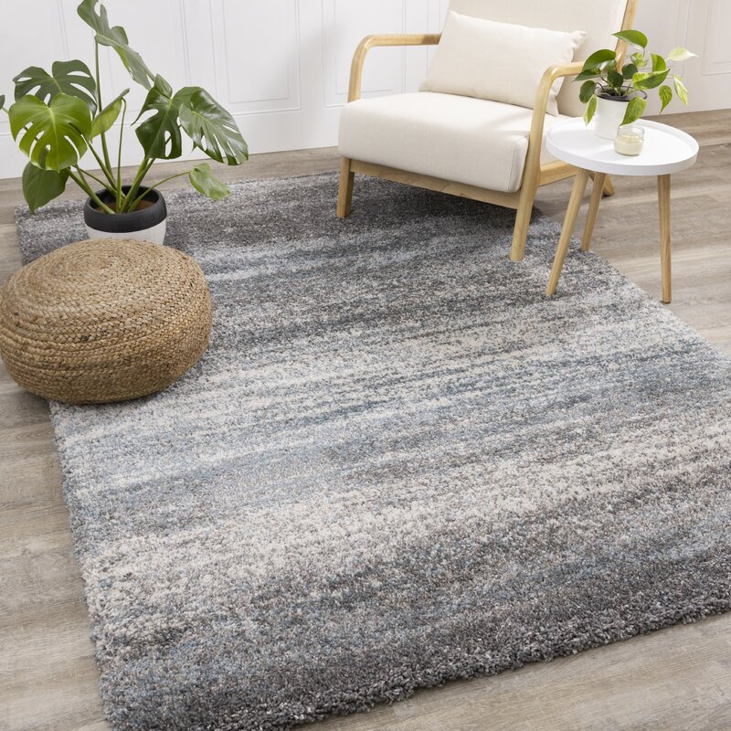 Mercury Row® Smoak Performance Gray/Blue/Cream Rug & Reviews | Wayfair