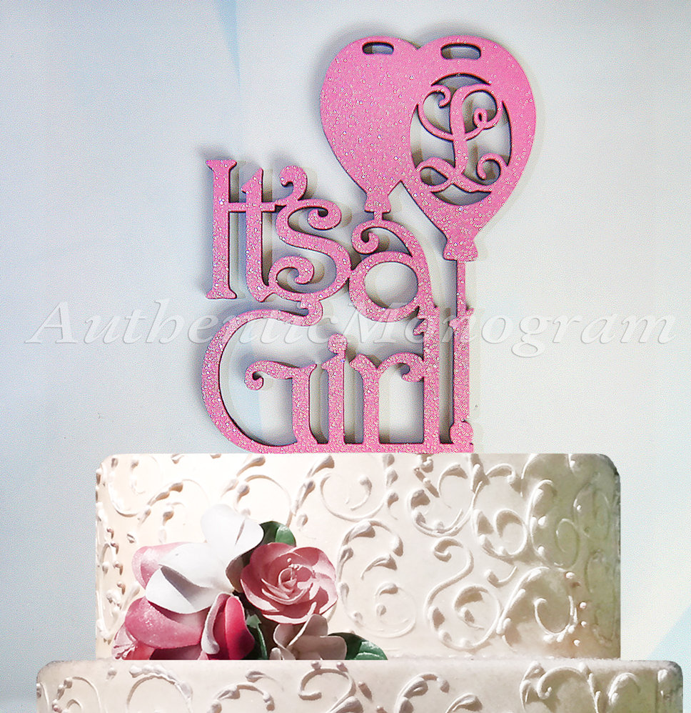 aMonogramArtUnlimited Its a Girl Cake Topper | Wayfair