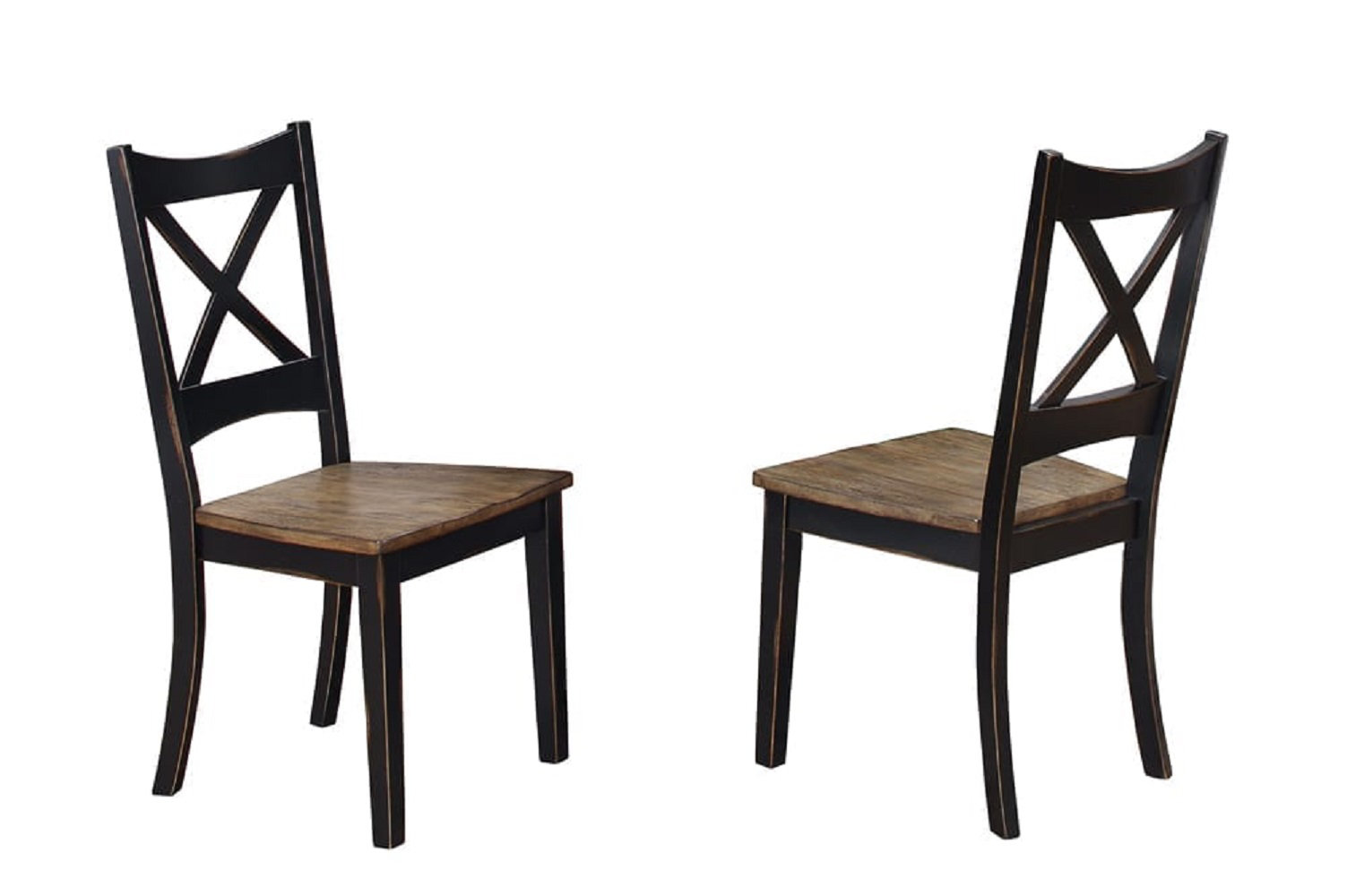 Longshore Tides Lovato Solid Wood Cross Back Side Chair in Black Wayfair