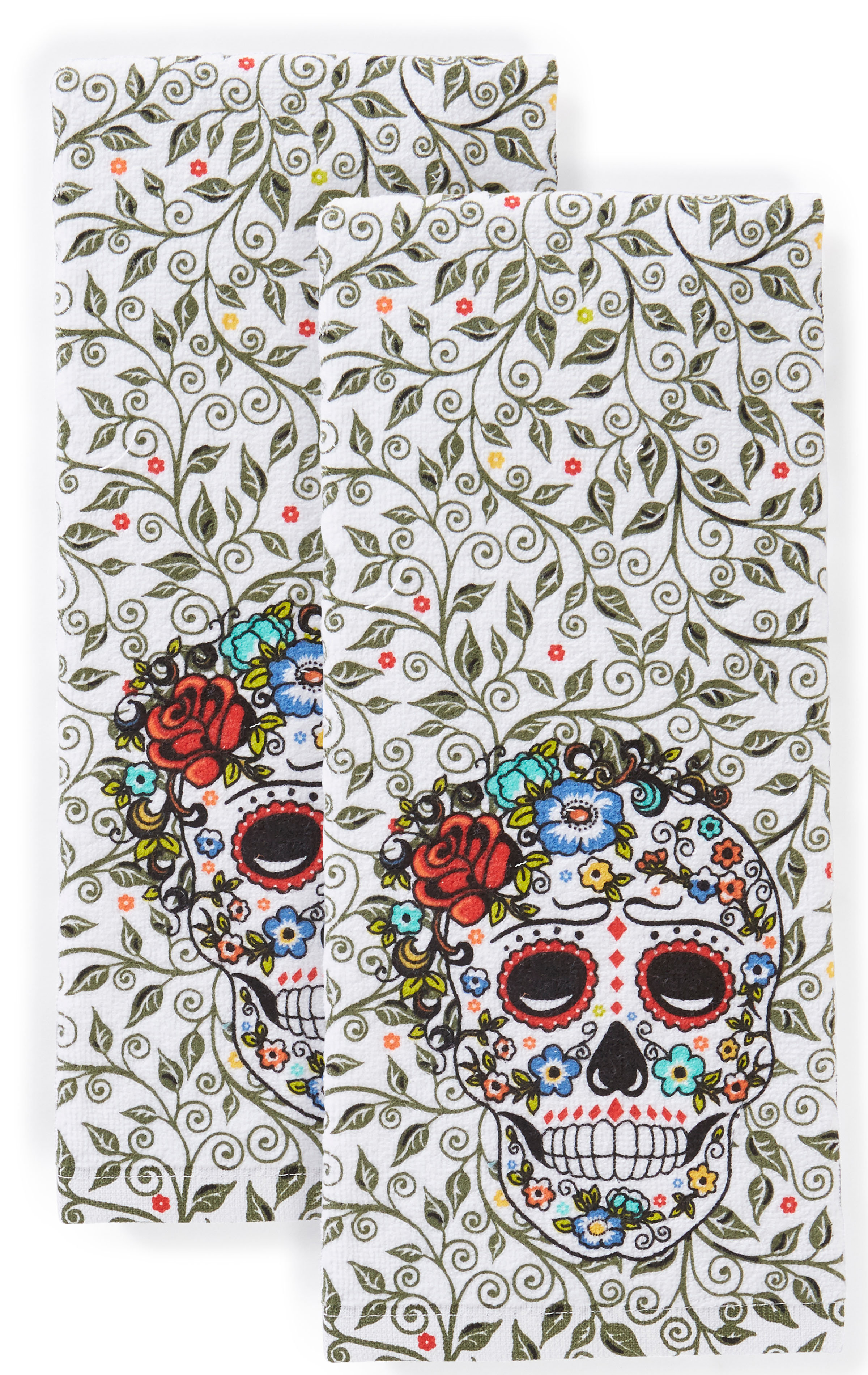 Fiesta Skull And Vine Tea Towel Reviews Wayfair Fiesta Skull And Vine Tea Towel