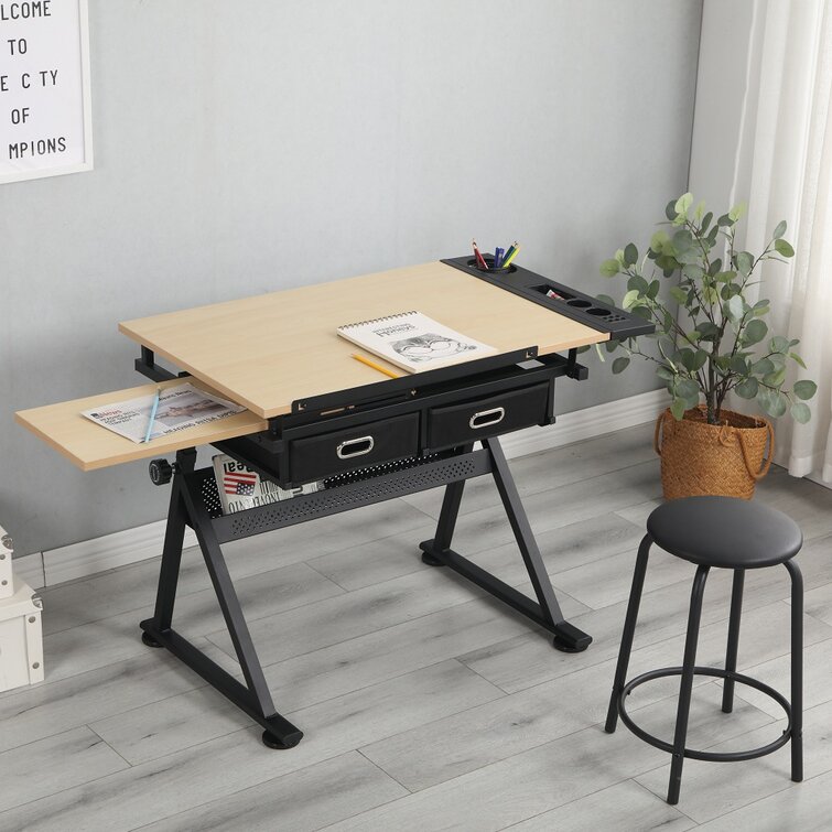 Inbox Zero Printing Height Adjustable Drafting Table | Wayfair