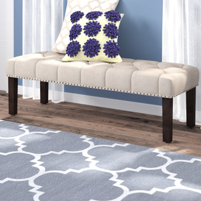 Three Posts Almaraz Upholstered Bench Size 18 Inch H X 35 Inch W X