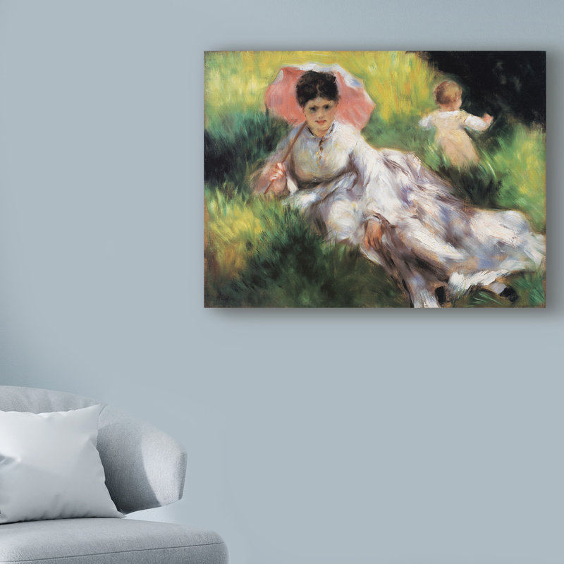 Winston Porter Women With A Parasol A Small Child Oil Painting