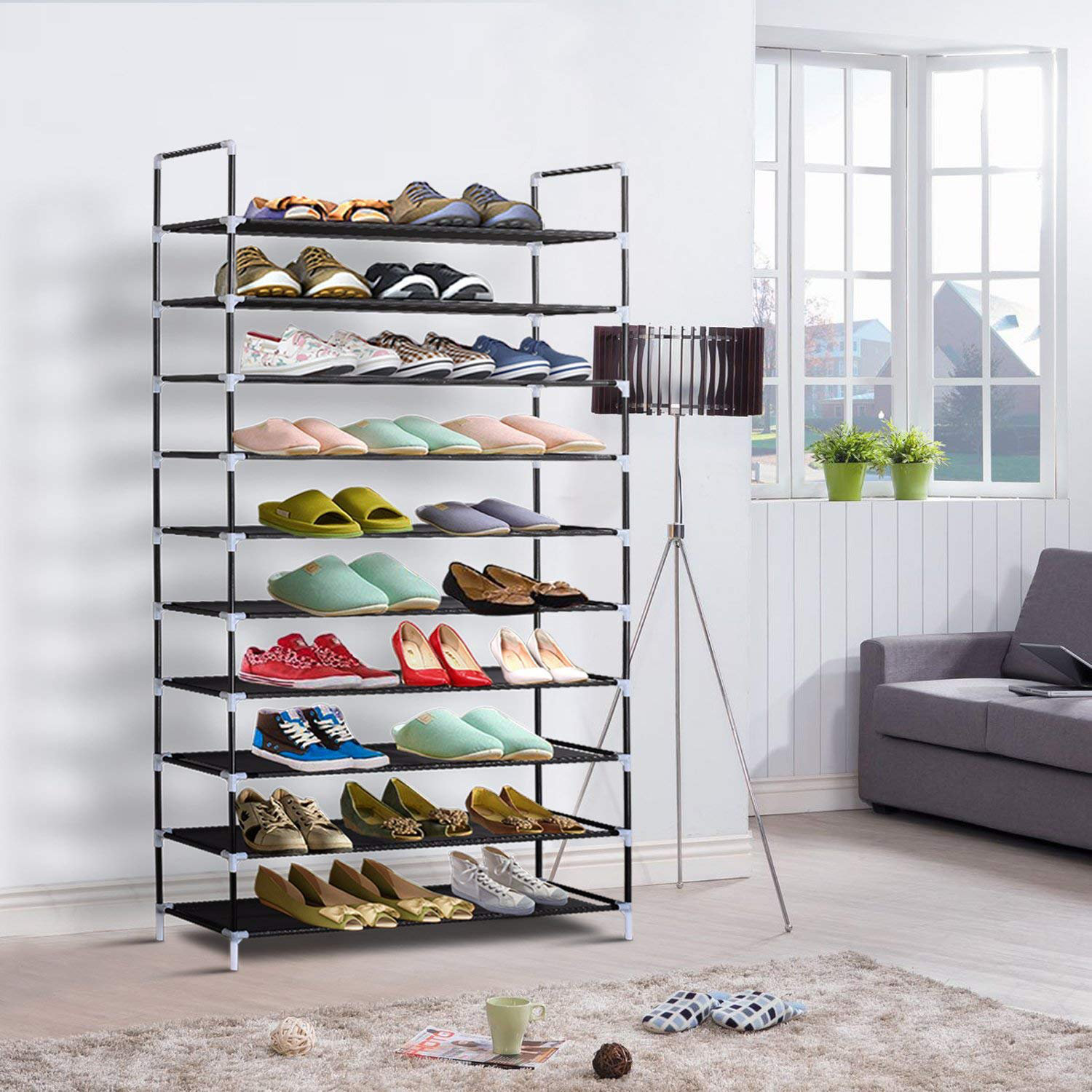 Rebrilliant 32 Pair Shoe Rack Wayfair Ca