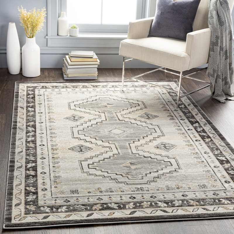 Union Rustic Alethea Southwestern Charcoal/Khaki Area Rug | Wayfair